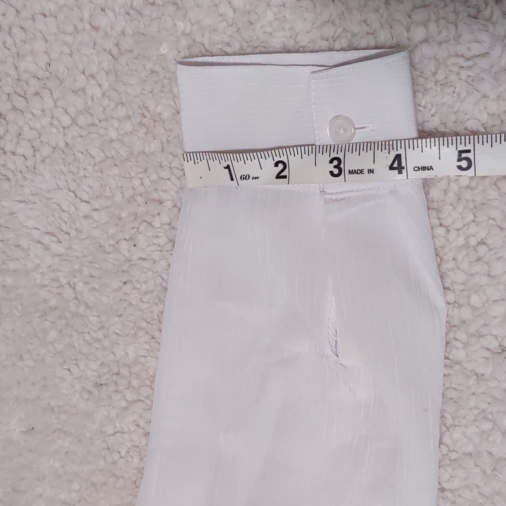 Notations White Collared Long Sleeve Tops Size L Roll Tab 100% Polyester - Picture 12 of 15